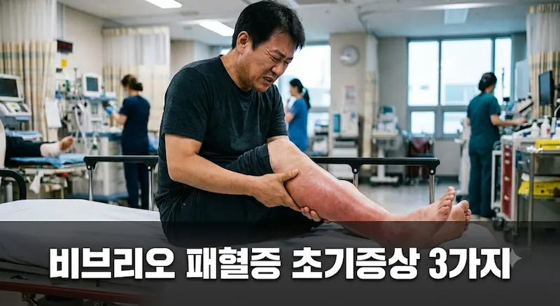 비브리오 패혈증 초기증상으로 다리 통증을 호소하는 환자