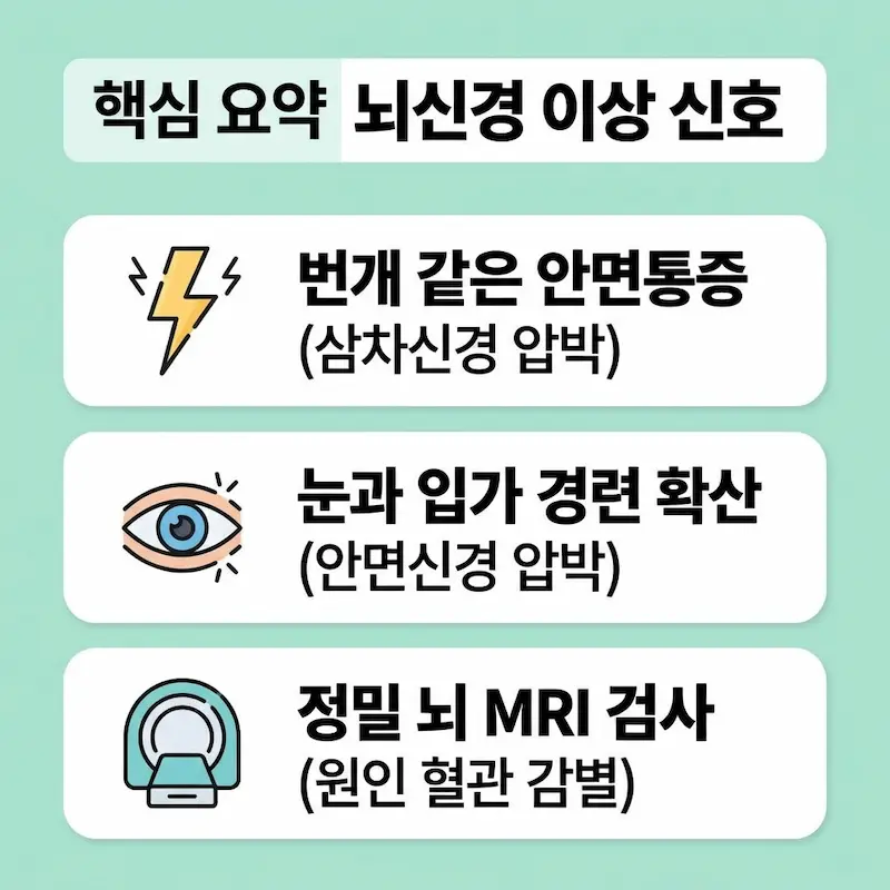 뇌신경 이상 증상과 원인 3가지 핵심 요약 카드